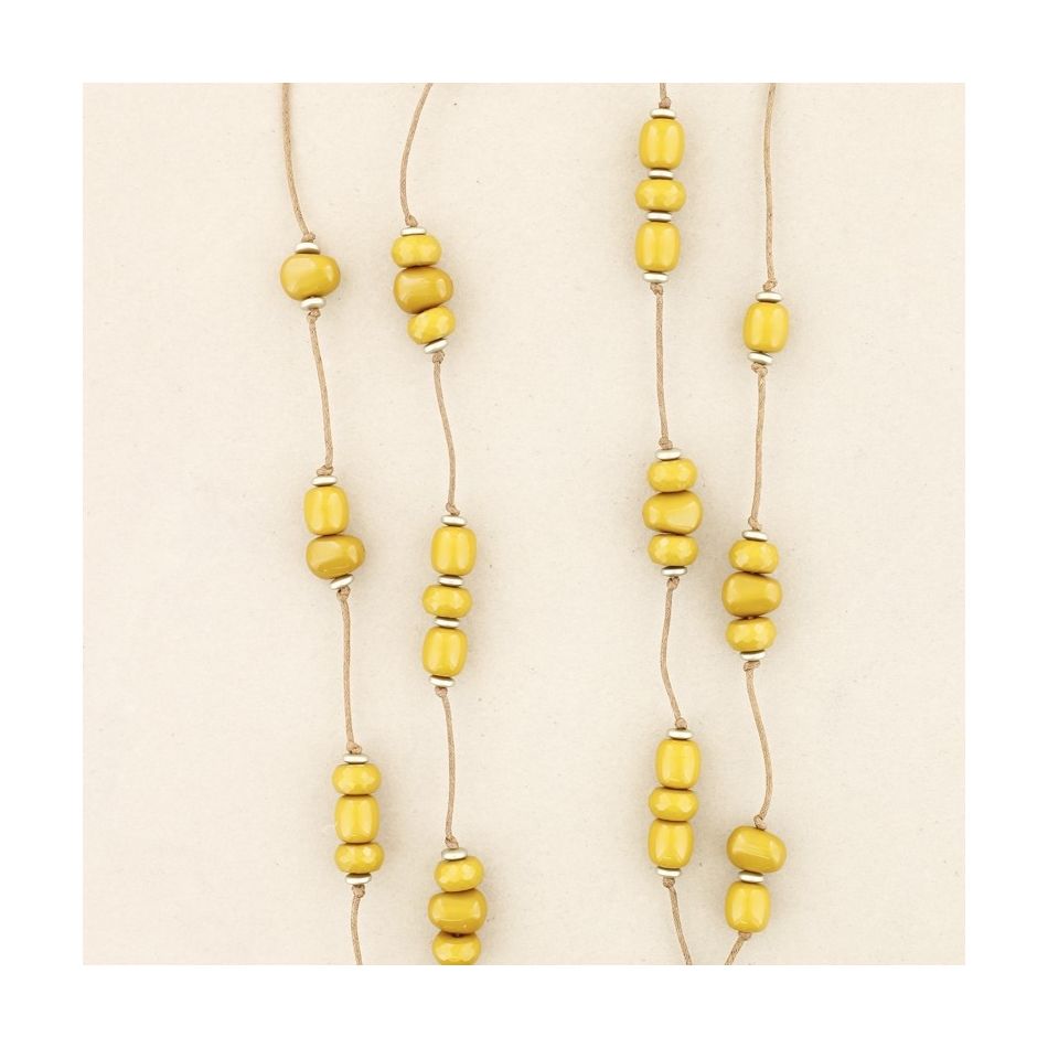 LONG DOUBLE RESIN BEADS NECKLACE