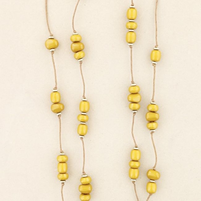 LONG DOUBLE RESIN BEADS NECKLACE