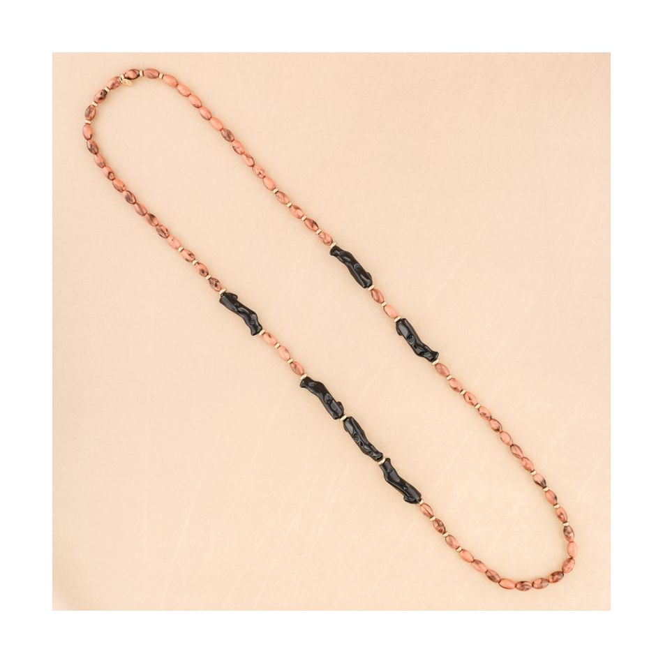 COLLAR LARGO CUENTAS RESINA