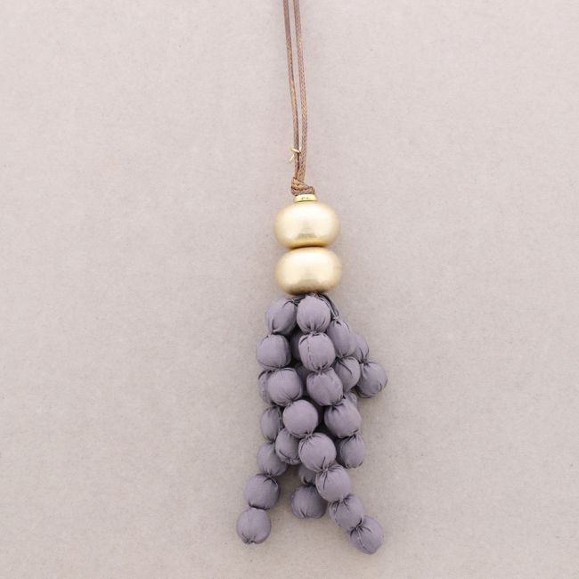 LONG NECKLACE WITH COATED BALL PENDANT