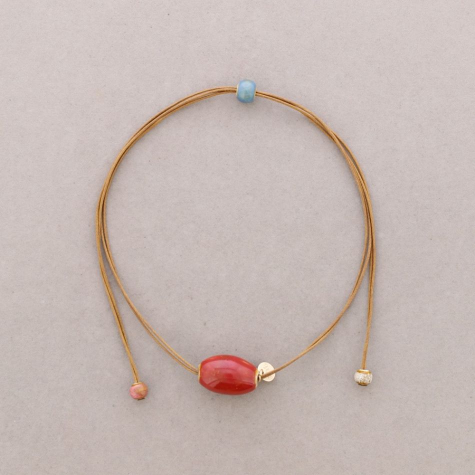 CERAMIC OVAL BALL CHOKER