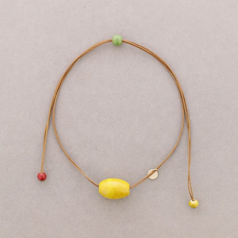 CERAMIC OVAL BALL CHOKER