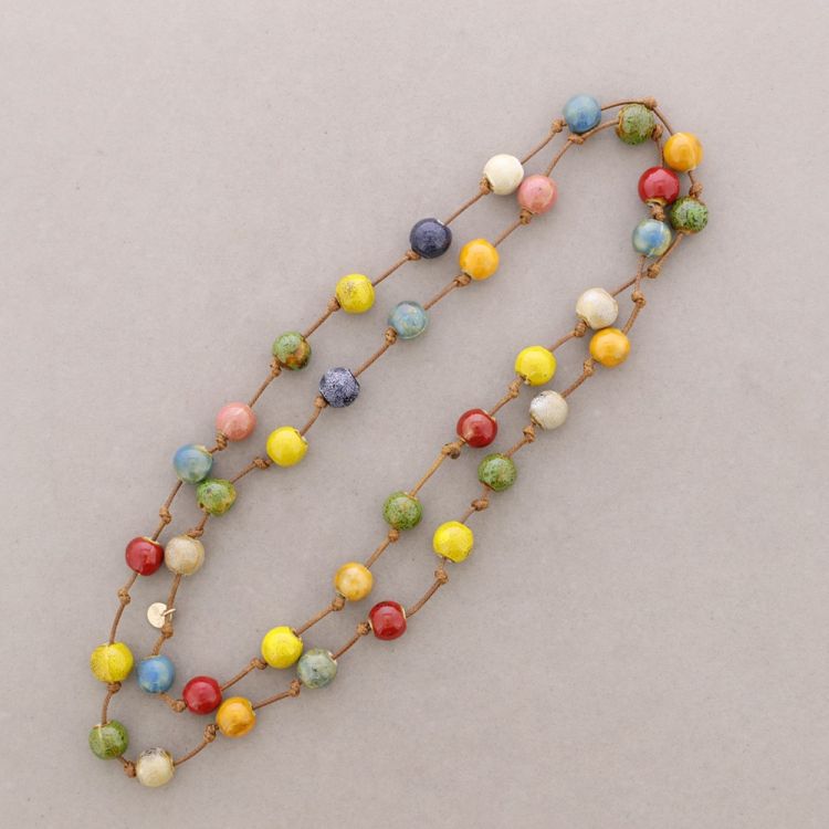 LONG CERAMIC BALL NECKLACE