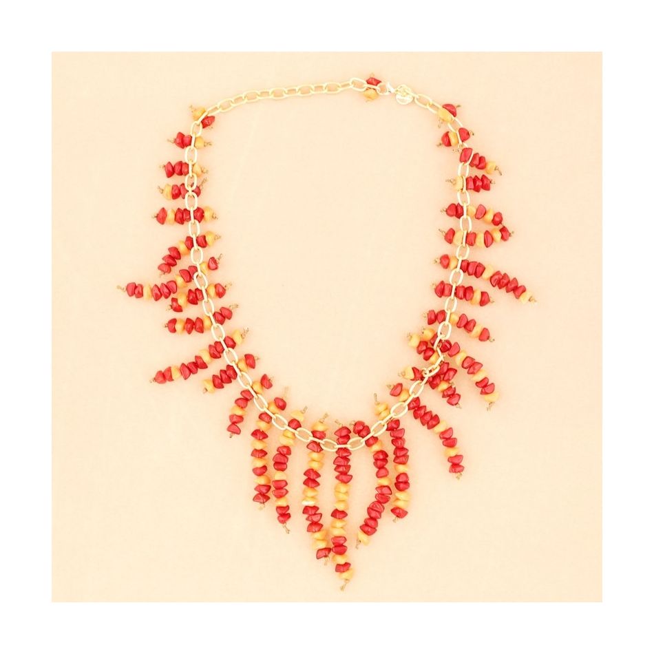 RESIN BEADS CHAIN SHORT NECKLACE