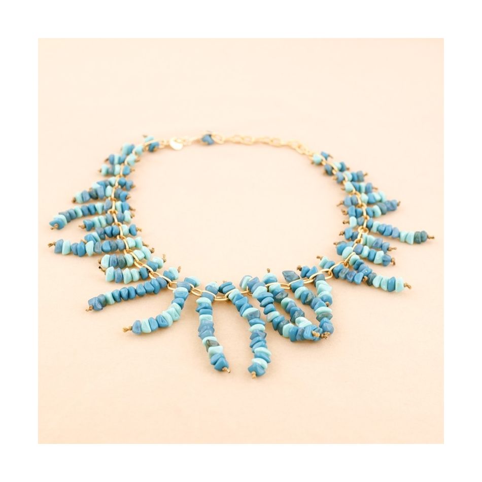 RESIN BEADS CHAIN SHORT NECKLACE