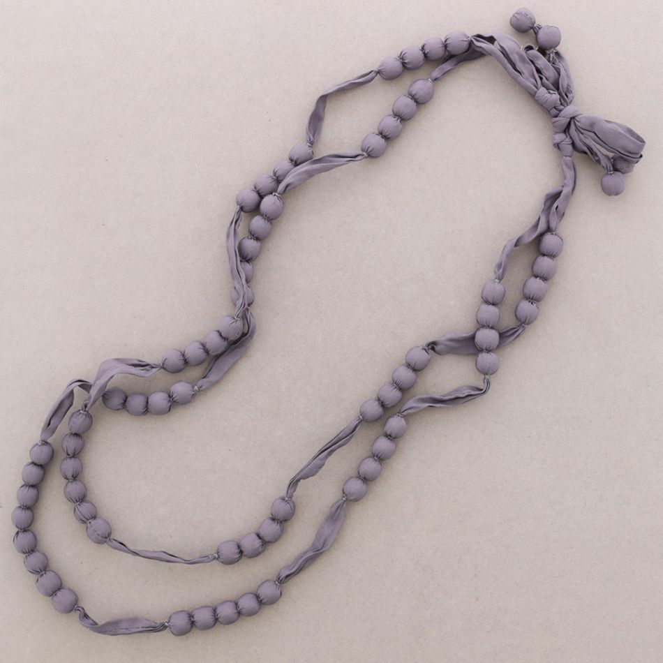 COLLAR LARGO DOBLE BOLAS REVESTIDAS