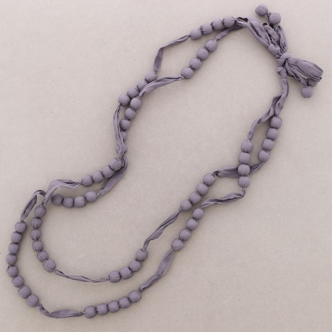 COLLAR LARGO DOBLE BOLAS REVESTIDAS