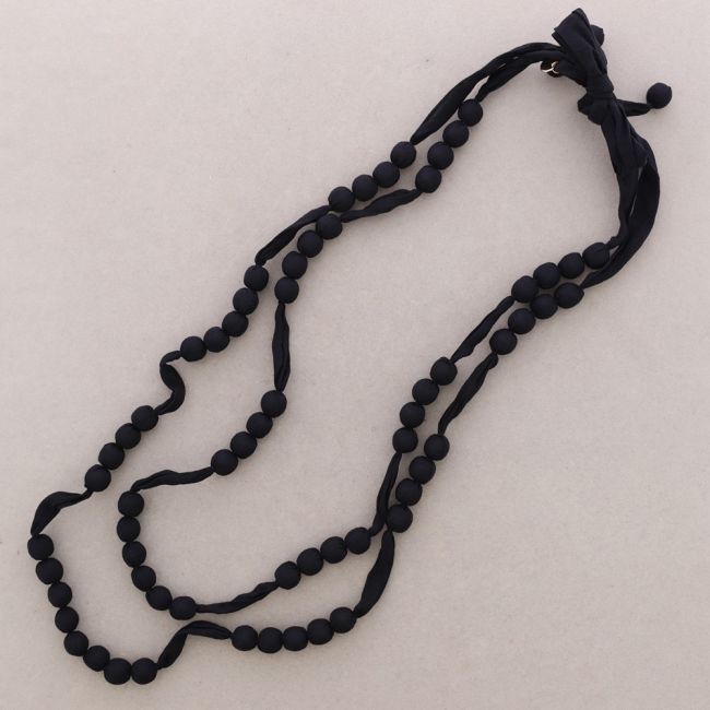 COLLAR LARGO DOBLE BOLAS REVESTIDAS