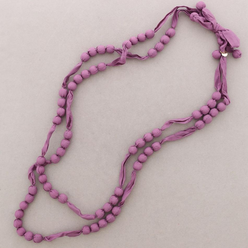 COLLAR LARGO DOBLE BOLAS REVESTIDAS