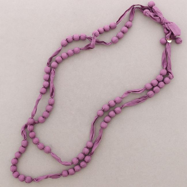 COLLAR LARGO DOBLE BOLAS REVESTIDAS