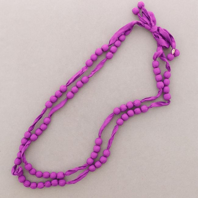 COLLAR LARGO DOBLE BOLAS REVESTIDAS