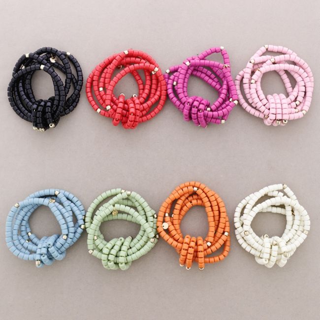 ELASTIC BRACELET 5 ROWS RESIN BEADS