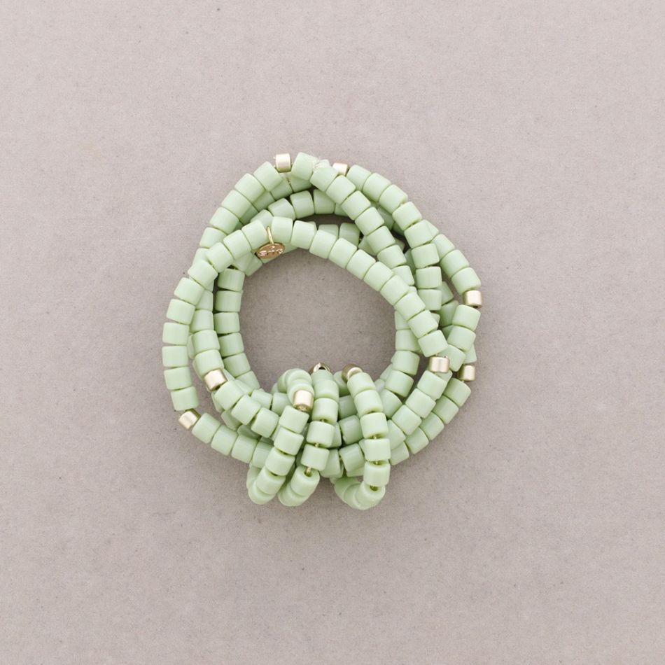 PULSERA ELÁSTICA 5 FILAS CUENTAS RESINA