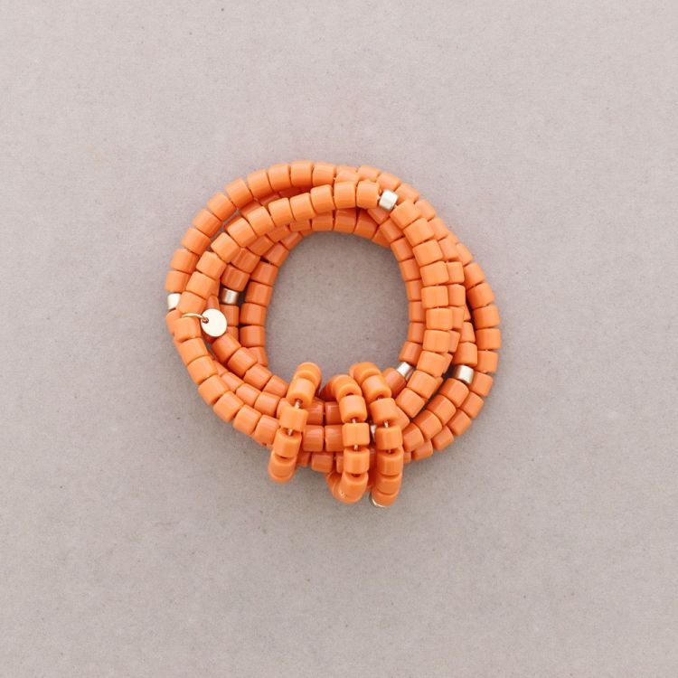 PULSERA ELÁSTICA 5 FILAS CUENTAS RESINA