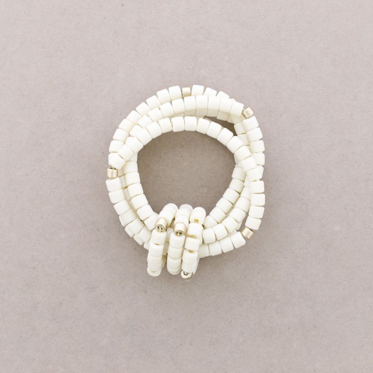 PULSERA ELÁSTICA 5 FILAS CUENTAS RESINA 2