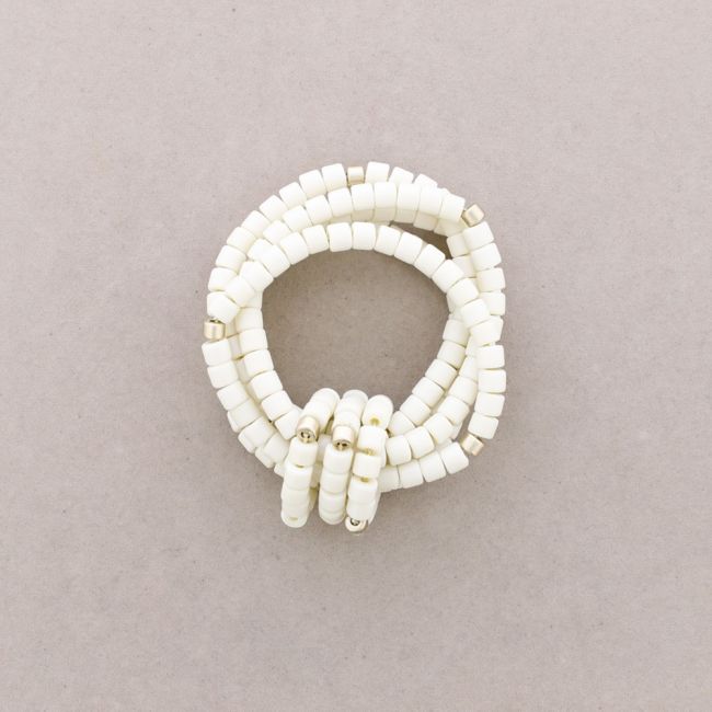 PULSERA ELÁSTICA 5 FILAS CUENTAS RESINA