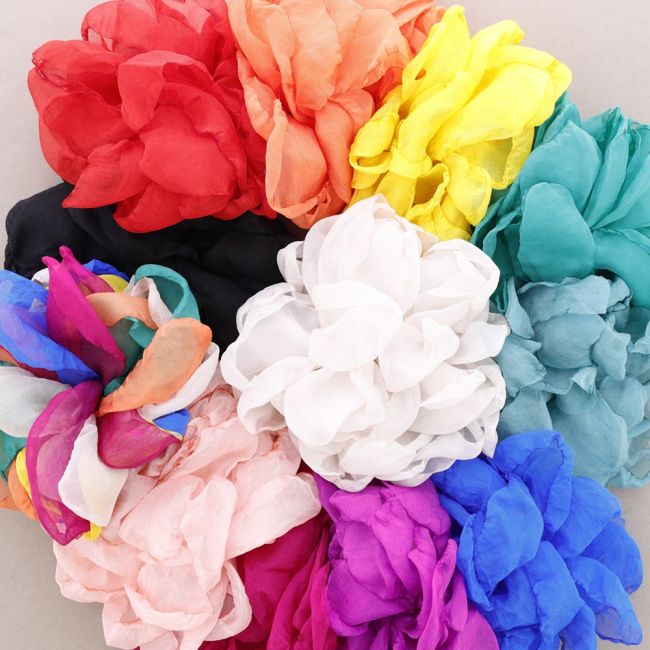 FABRIC FLOWER BROOCH 19CM