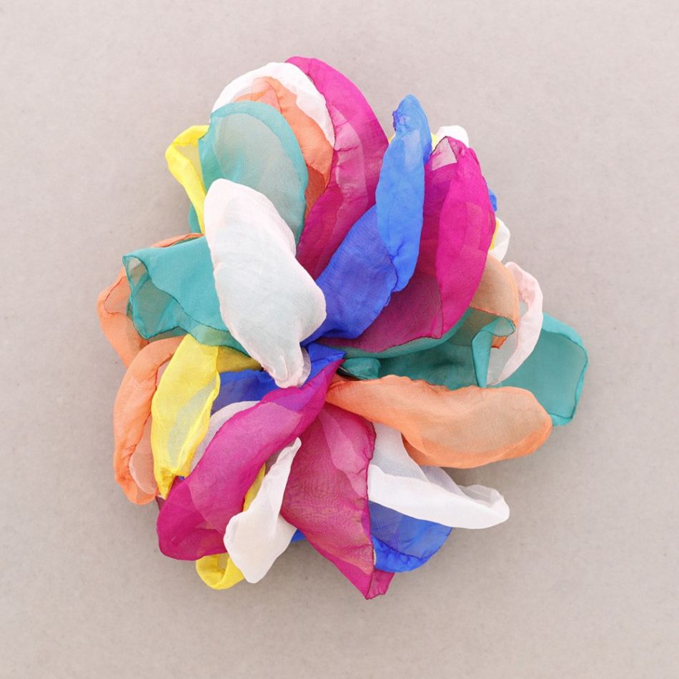 BROCHE FLOR TELA 19CM