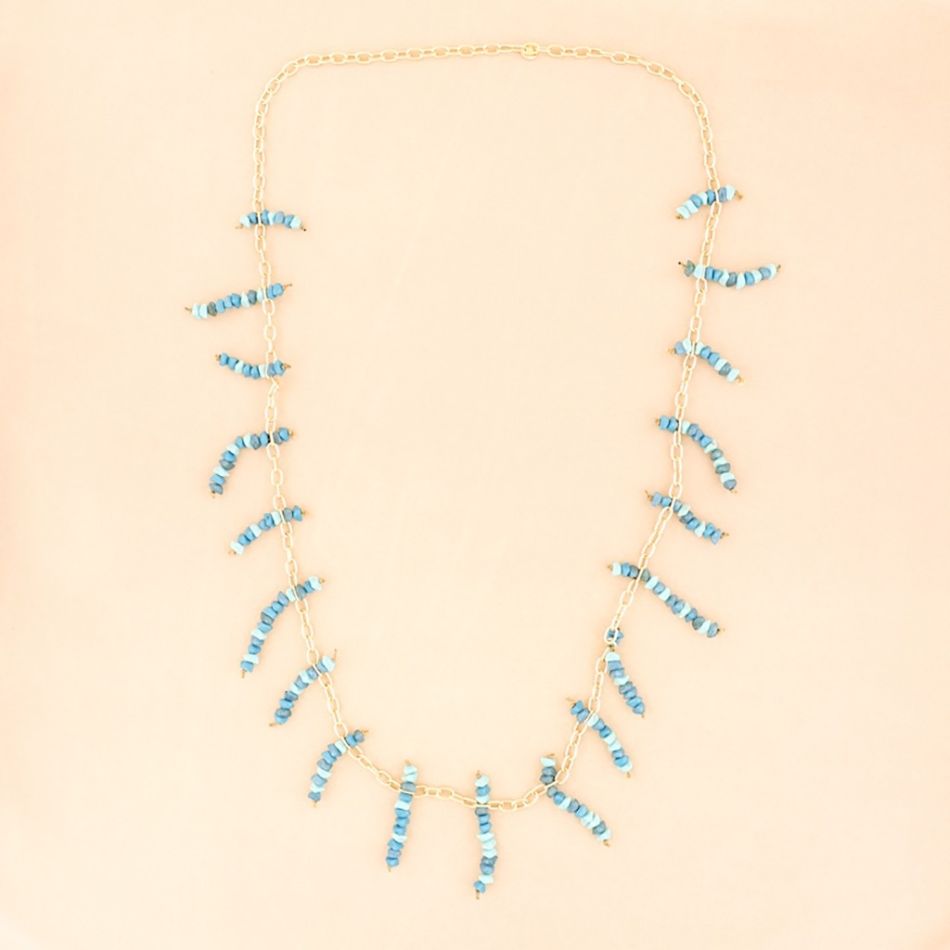 LONG RESIN BEADS CHAIN NECKLACE