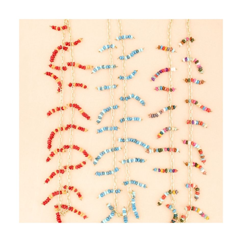 COLLAR LARGO CADENA CUENTAS RESINA