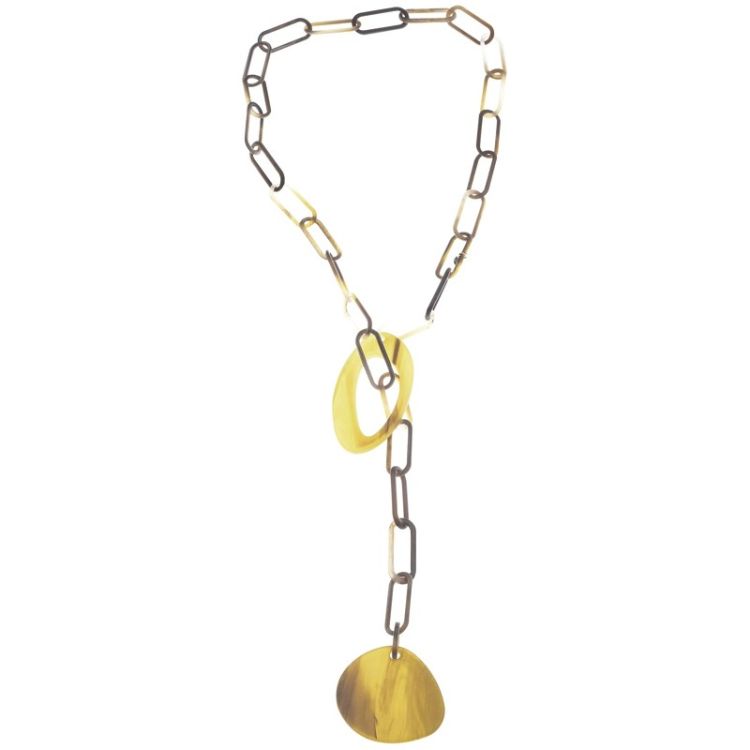LONG NECKLACE LINK RESIN PENDANT
