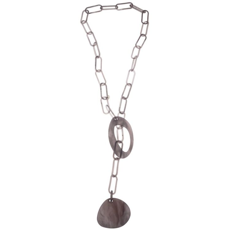 COLLAR LARGO ESLABONES COLGANTE RESINA 2