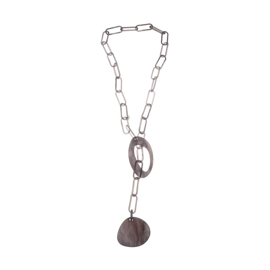 LONG NECKLACE LINK RESIN PENDANT
