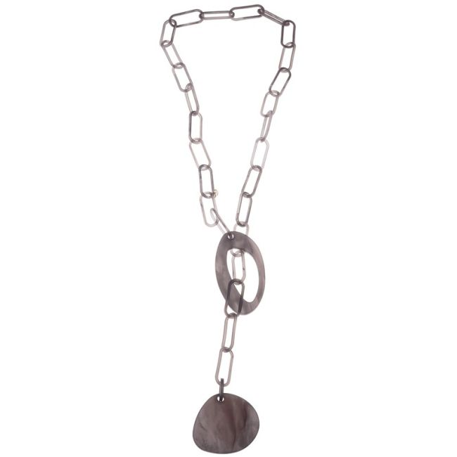 LONG NECKLACE LINK RESIN PENDANT