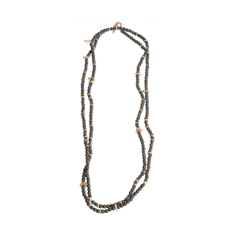 COLLAR LARGO 150CM CUENTAS FACETADAS METALES