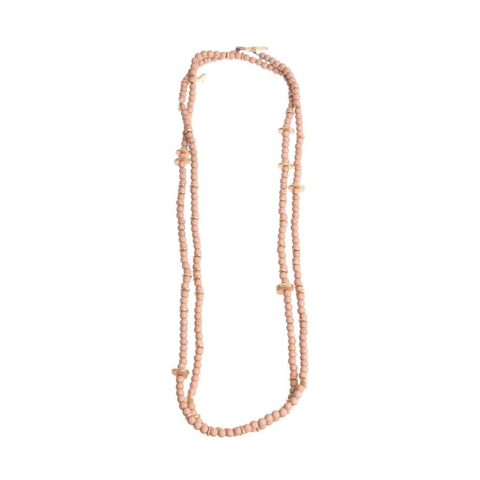LONG NECKLACE 150CM FACETED METAL BEADS