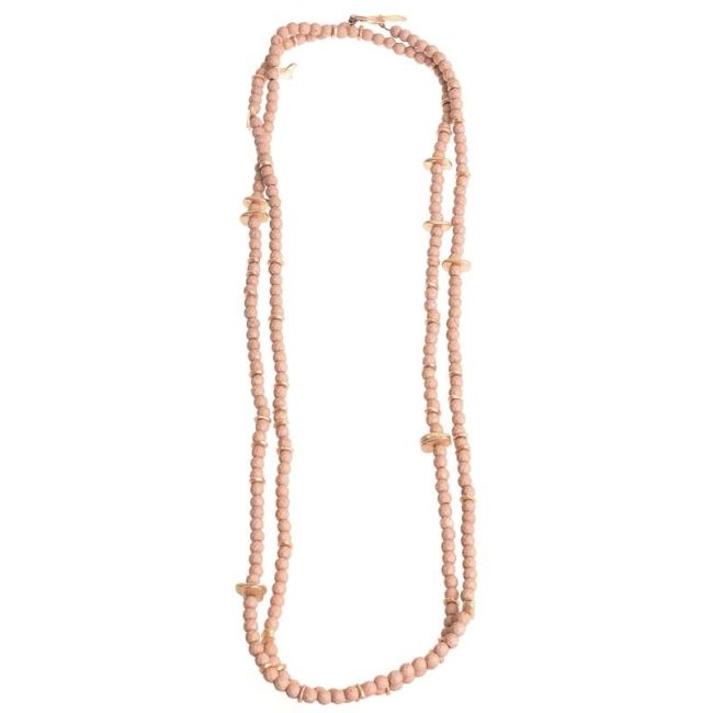 LONG NECKLACE 150CM FACETED METAL BEADS