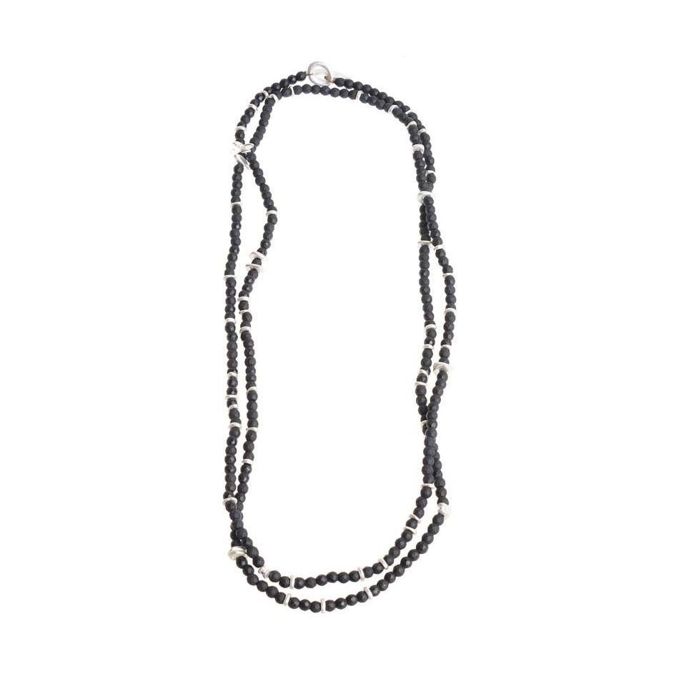 COLLAR LARGO 150CM CUENTAS FACETADAS METALES