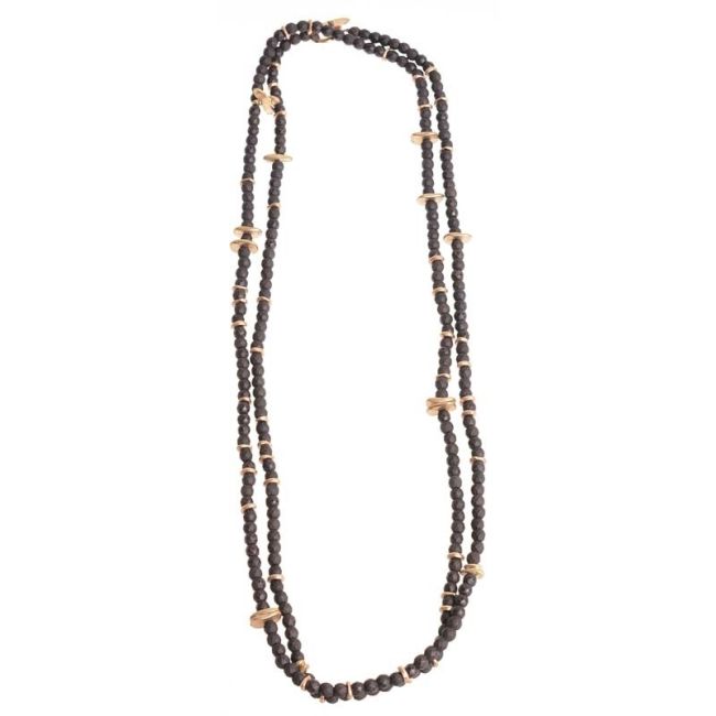 LONG NECKLACE 150CM FACETED METAL BEADS