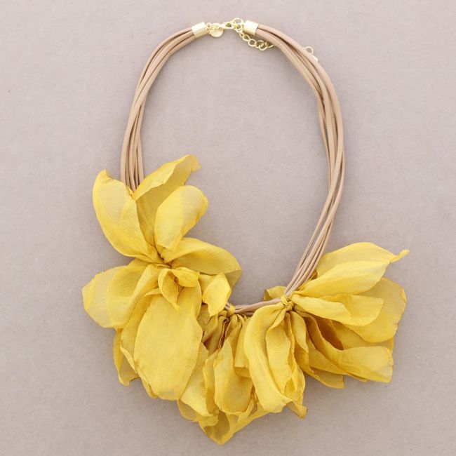 GARGANTILLA TRIPLE FLOR TELA