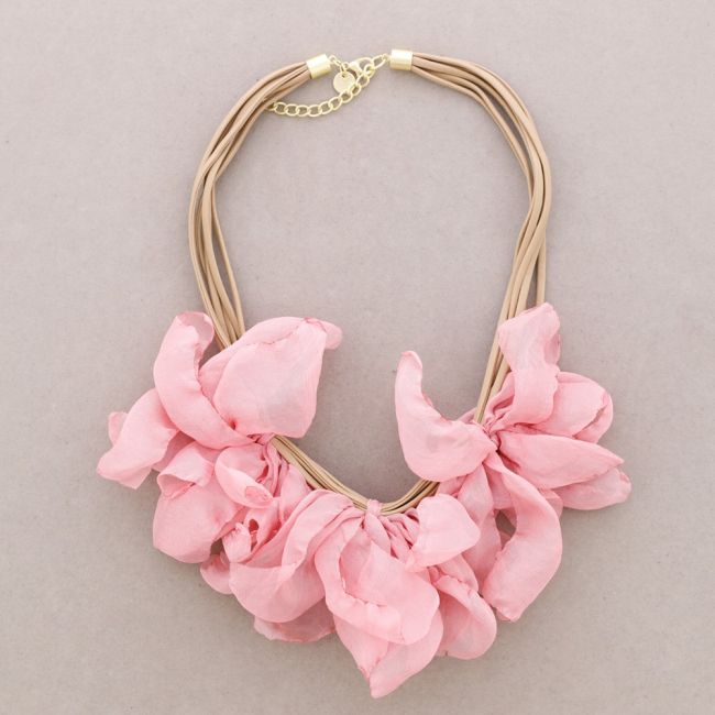 TRIPLE FABRIC FLOWER CHOKER