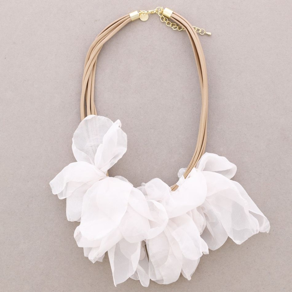 TRIPLE FABRIC FLOWER CHOKER