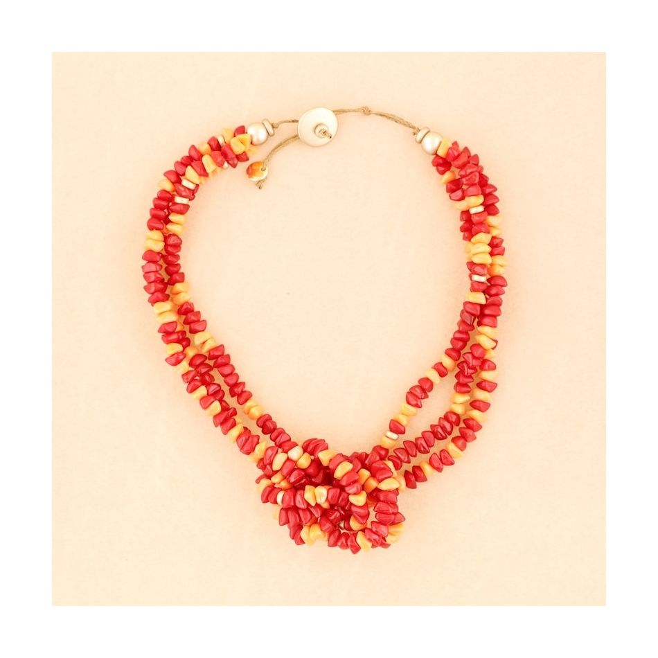 RESIN BEADS KNOT SHORT NECKLACE