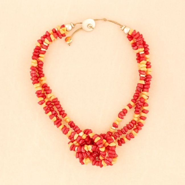 RESIN BEADS KNOT SHORT NECKLACE
