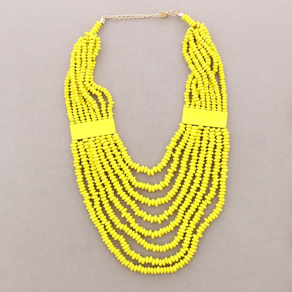CHOKER WITH 8 STRIPES WITH WOODEN BEADS