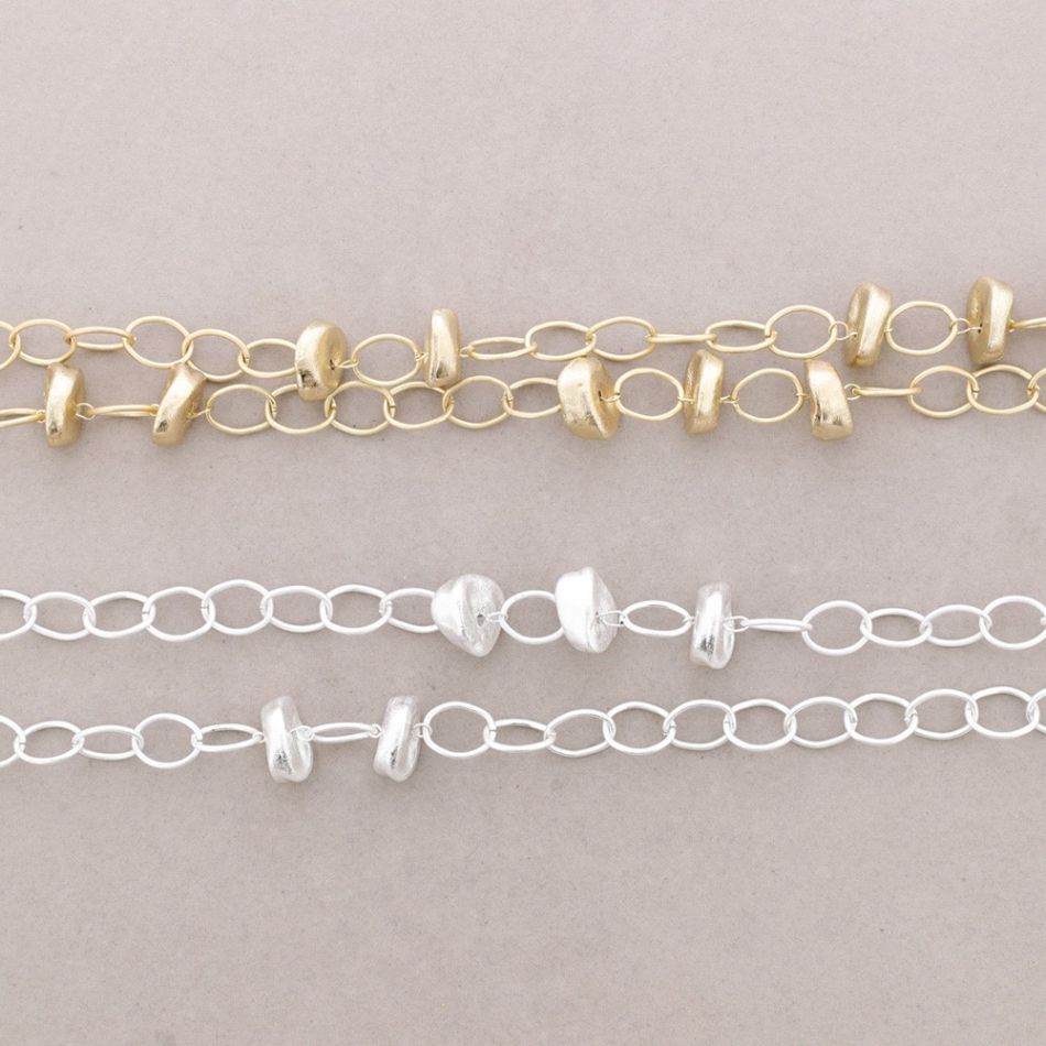 LONG NECKLACE METAL BEADS LINKS