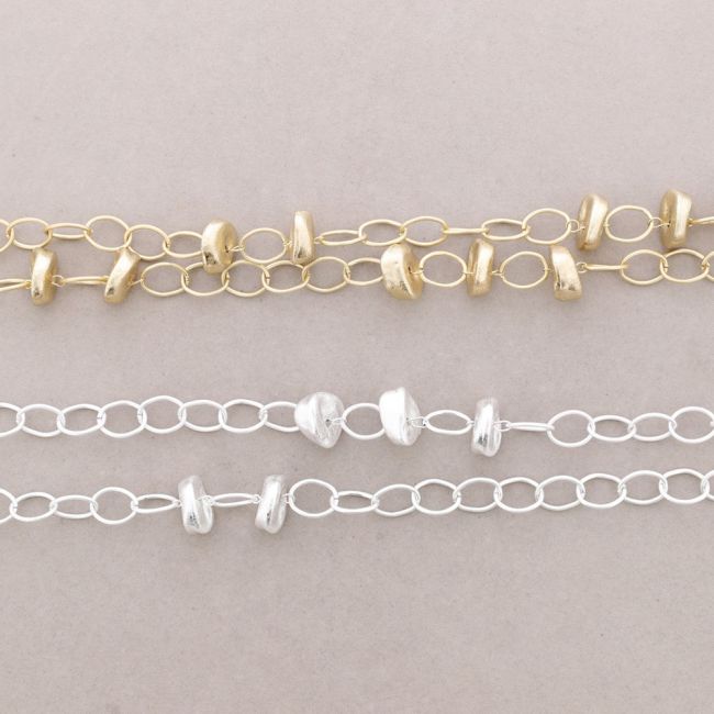 LONG NECKLACE METAL BEADS LINKS