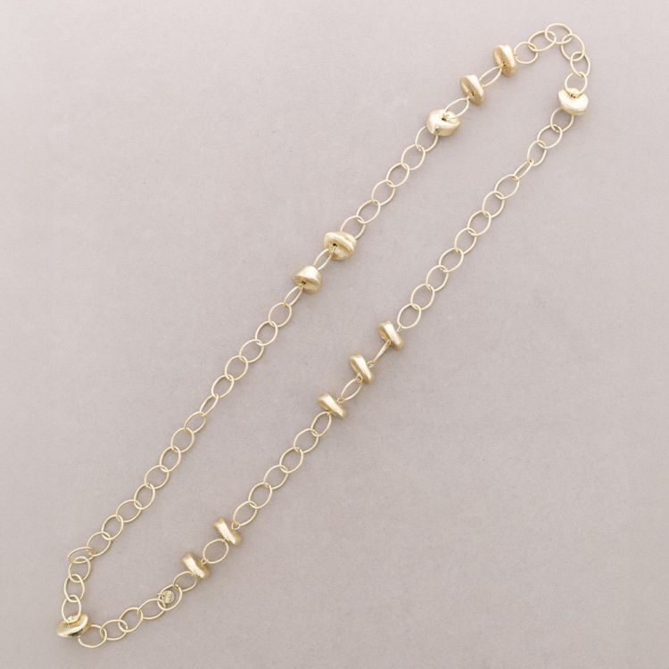 COLLAR LARGO ESLABONES CUENTAS METAL