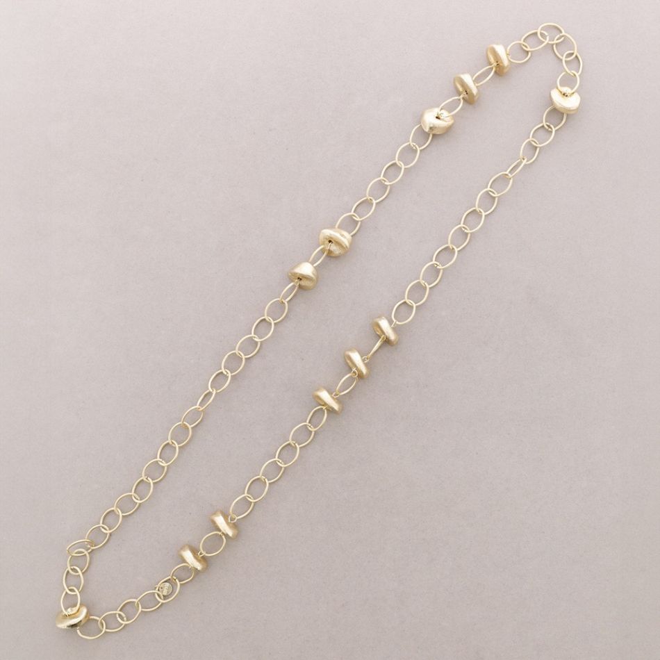 COLLAR LARGO ESLABONES CUENTAS METAL