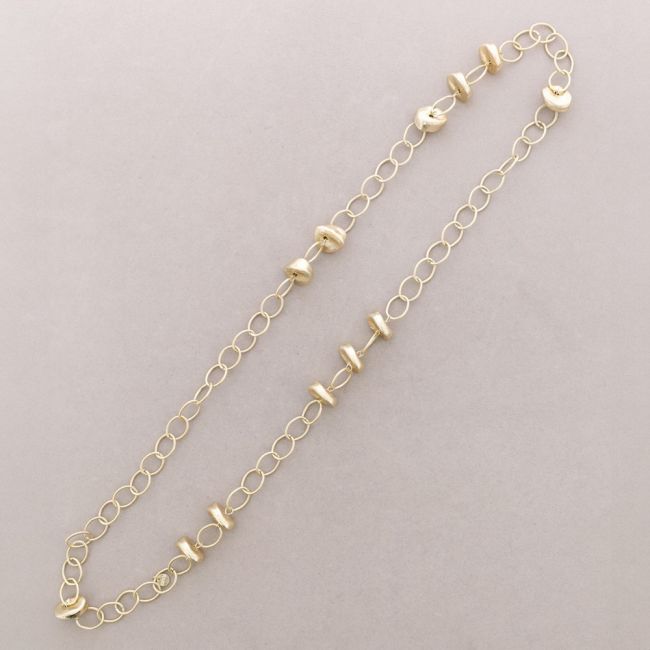 COLLAR LARGO ESLABONES CUENTAS METAL