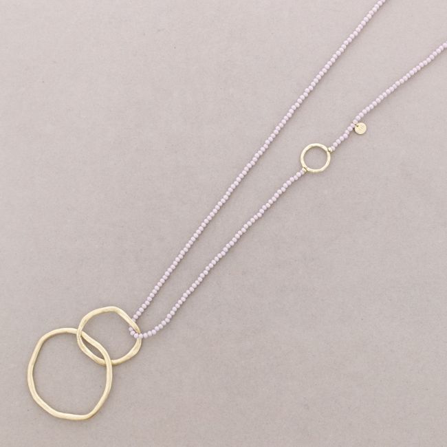 COLLAR LARGO CRISTALES FACETADOS COLGANTE ESLABONES METAL