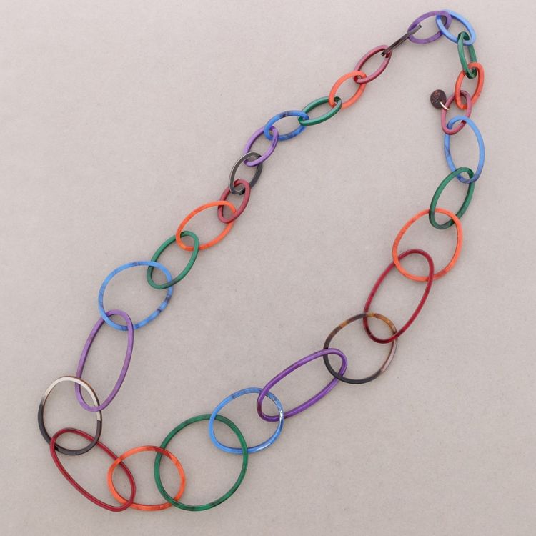 COLLAR LARGO ESLABONES RESINA COLORES