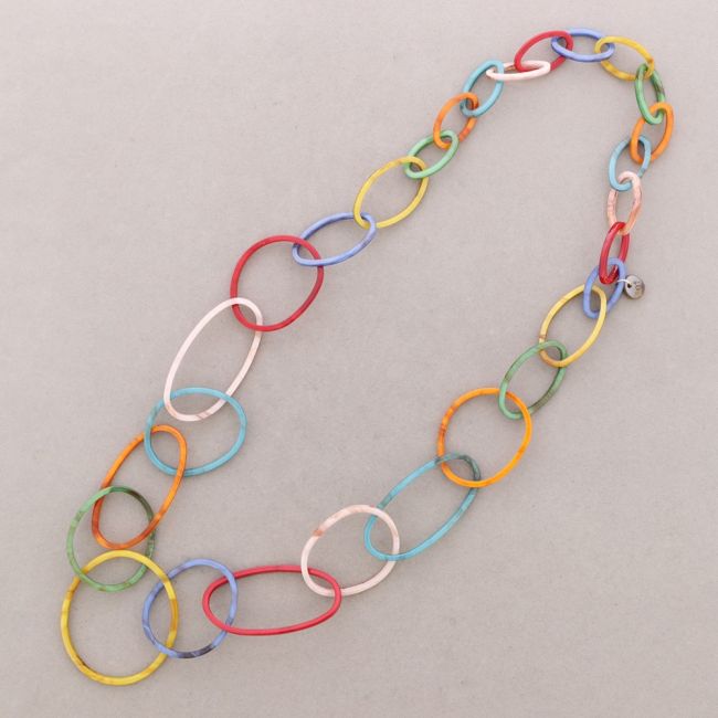 COLLAR LARGO ESLABONES RESINA COLORES
