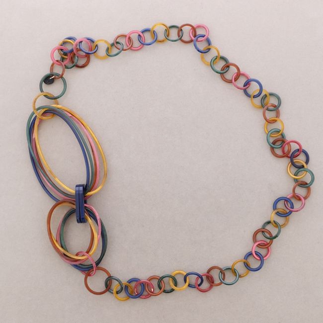 LONG NECKLACE WITH COLORFUL RESIN LINKS
