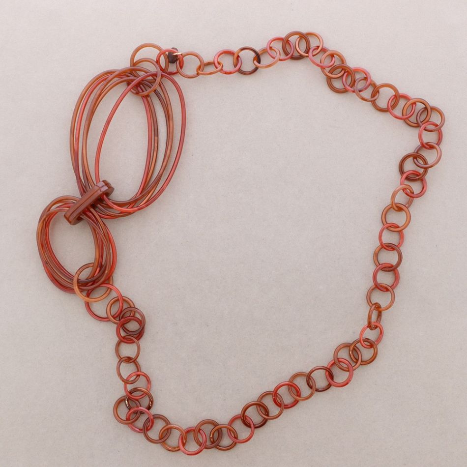 LONG NECKLACE WITH COLORFUL RESIN LINKS