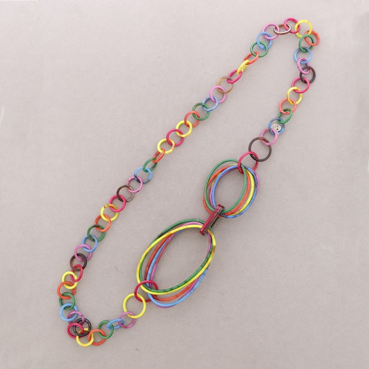 COLLAR LARGO ESLABONES RESINA COLORES 2